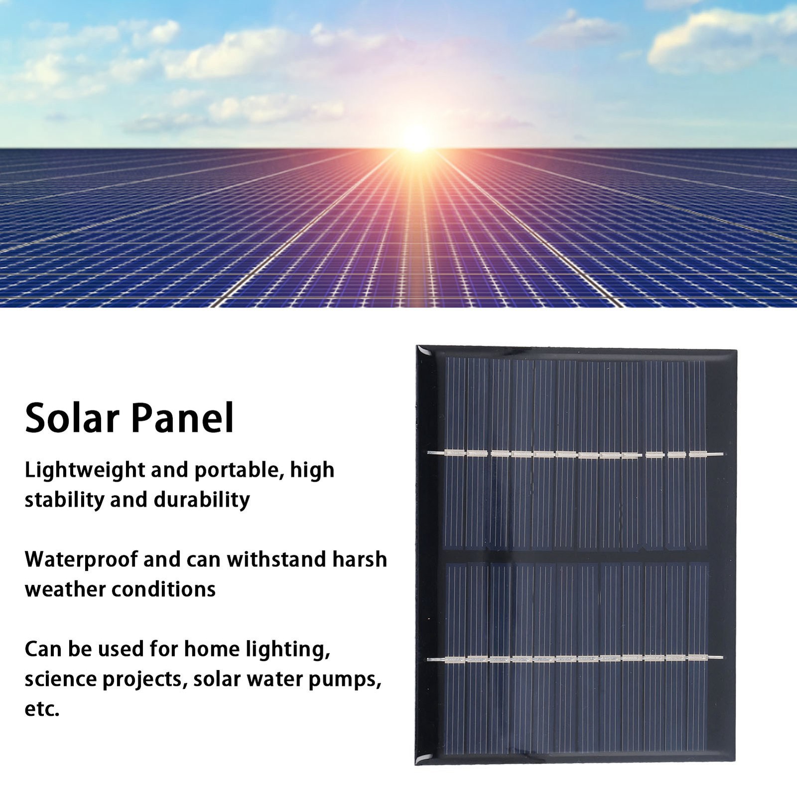 Hot Solar Panel Waterproof 1.5W 12V Solar Panel For Solar AC