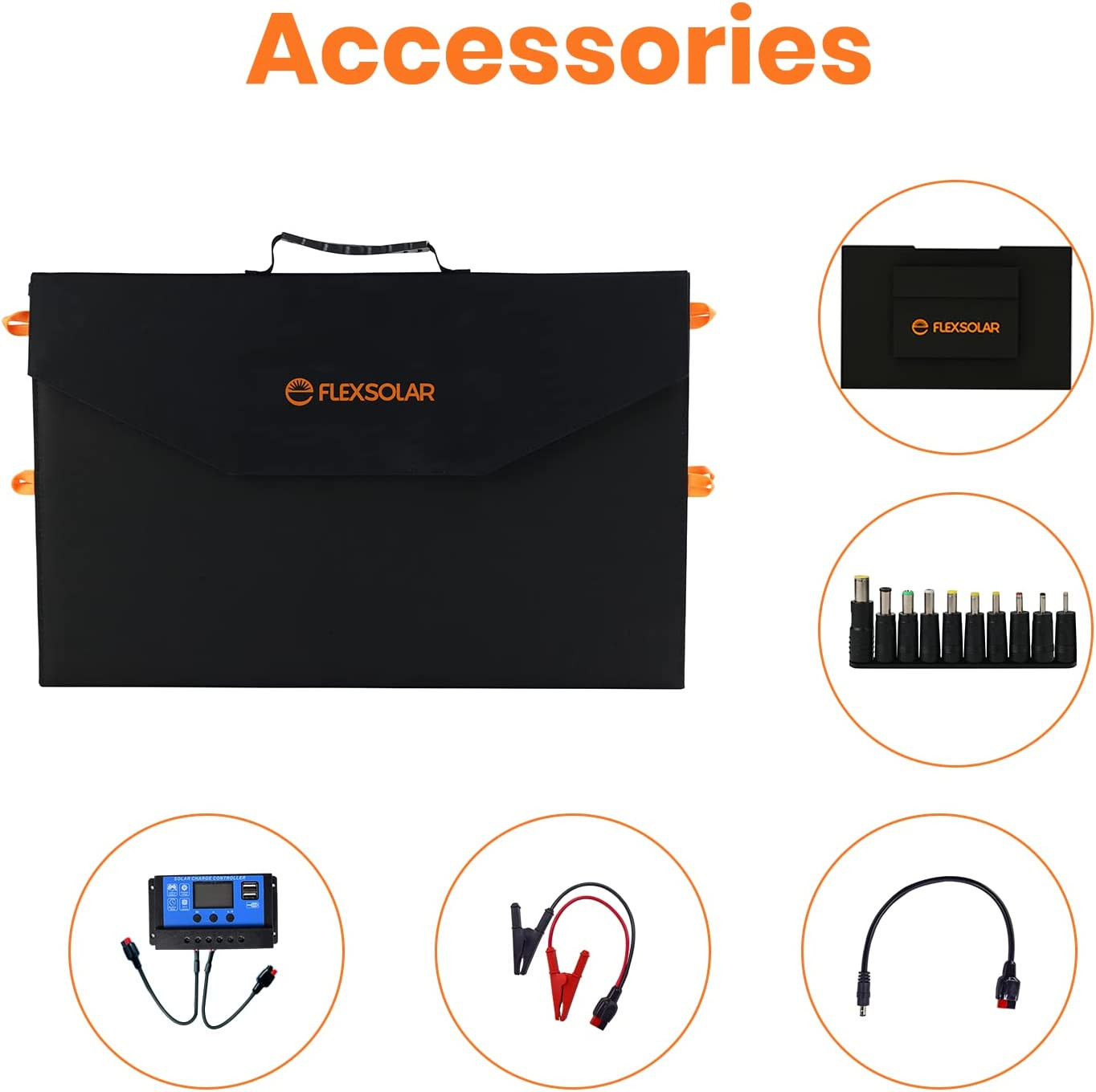 120W Portable Foldable Solar Panel Kit with 20A Charger Controller, 3 USB QC3.0