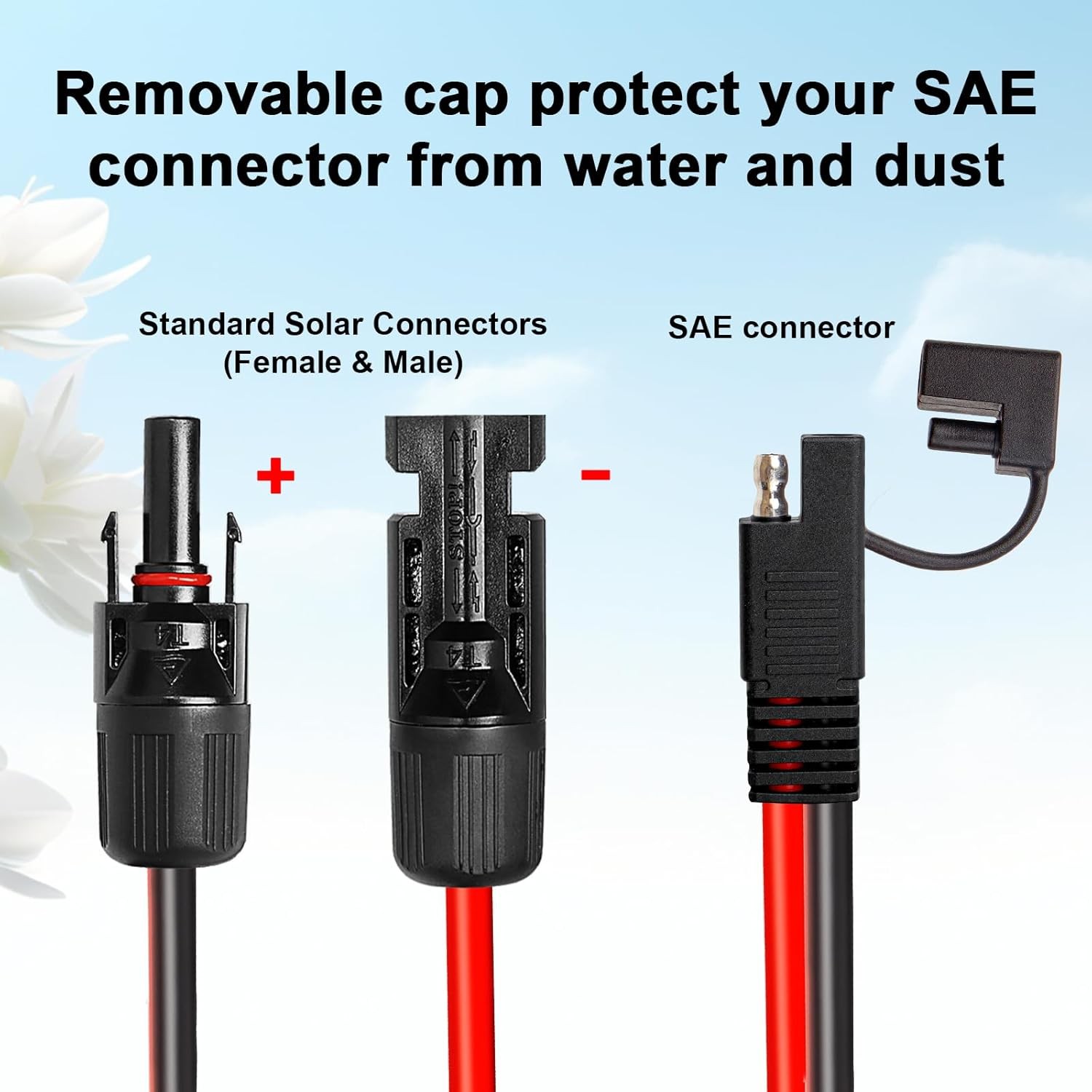 10AWG Solar Panel Extension Cable 6FT SAE Adapter Wire PV Connector Wire