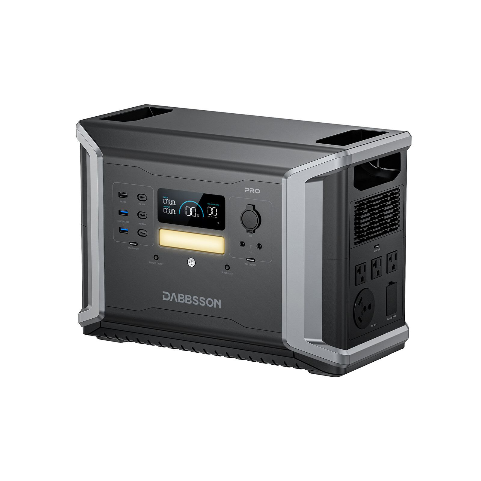 Dabbsson 2400W 2150Wh Power Station LiFePO4 with 2x 210W Folding Solar Panel