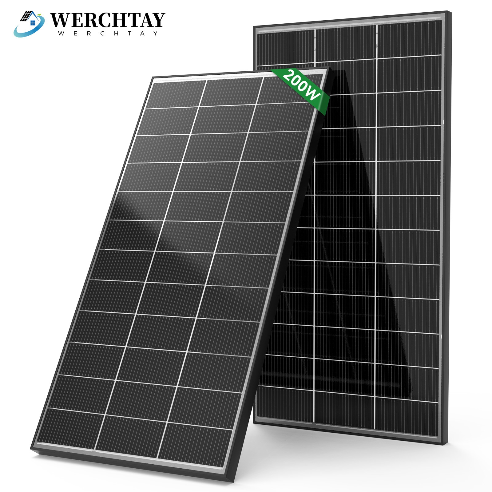 12Pack 200W Watt Bifacial Solar Panel RV PV Power Home Off-Grid + Free shipping