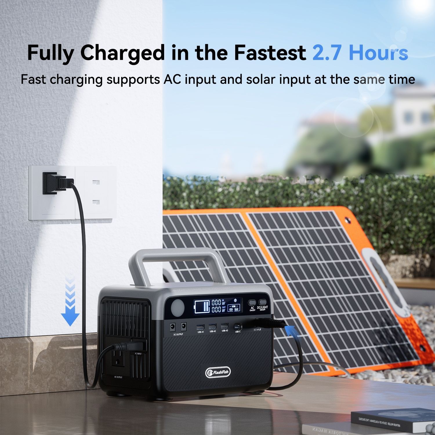 300W 72000mAh Portable Power Station Solar Generator CPAP Backup Battery Charger