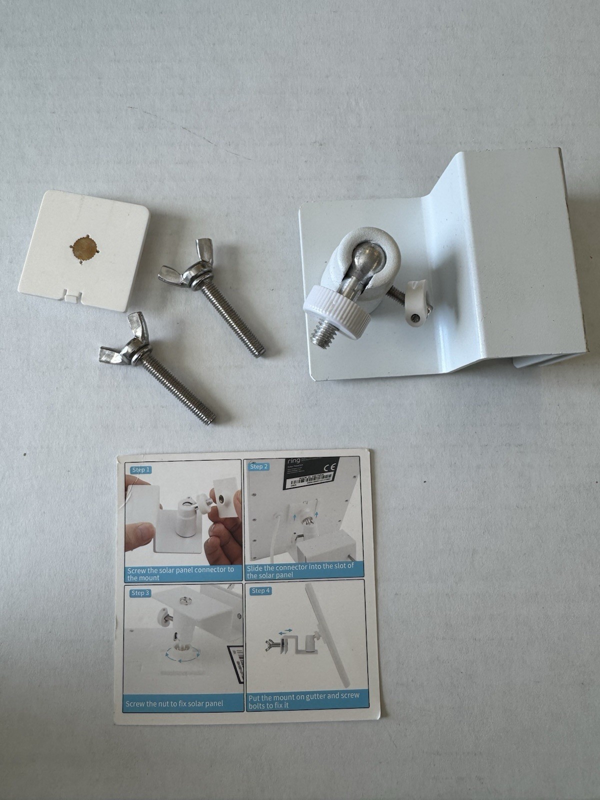 Adjustable Solar Panel Gutter Mount for Ring -Easy Install Weatherproof Aluminum