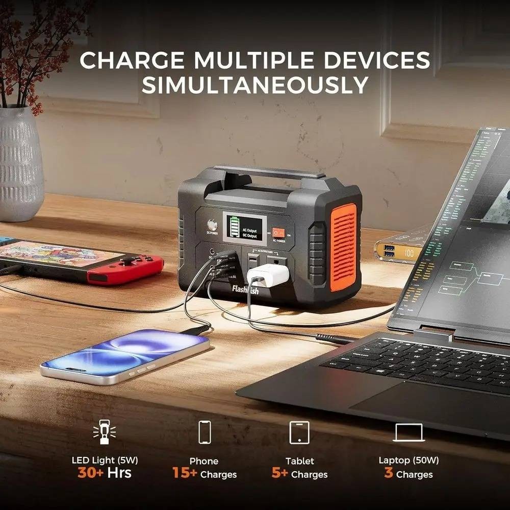 Portable Power Station 40800mAH Backup Power Battery Pack 110V AC Outlets Genera