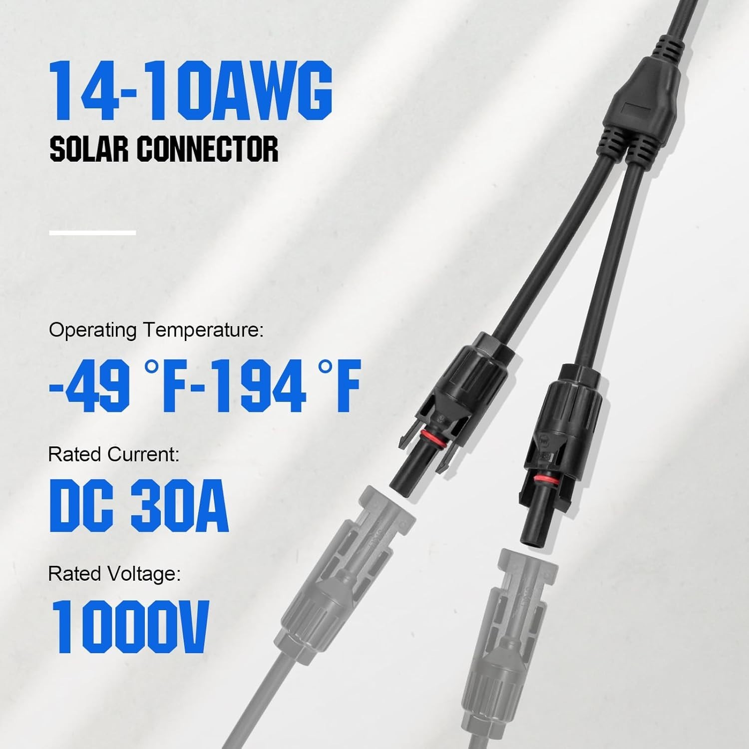 ECO-WORTHY Solar Connectors Y Branch Parallel PV Adapter Cable Wire Plug Tool