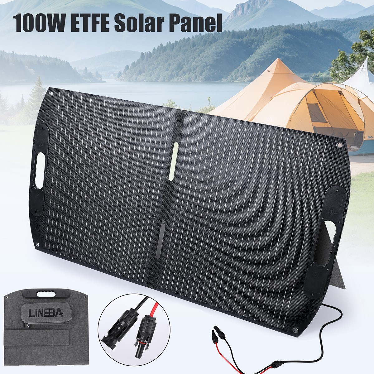 100W 200W Portable Mono Solar Panel Foldable for Power Station IP68 Waterproof