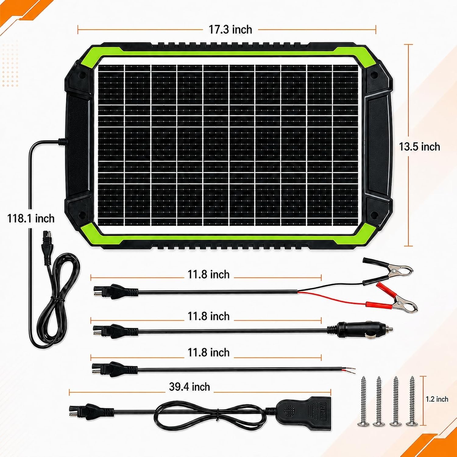 TOPRAY 20W 12V Solar Battery Maintainer & Trickle Charger | Battery Drain Red…