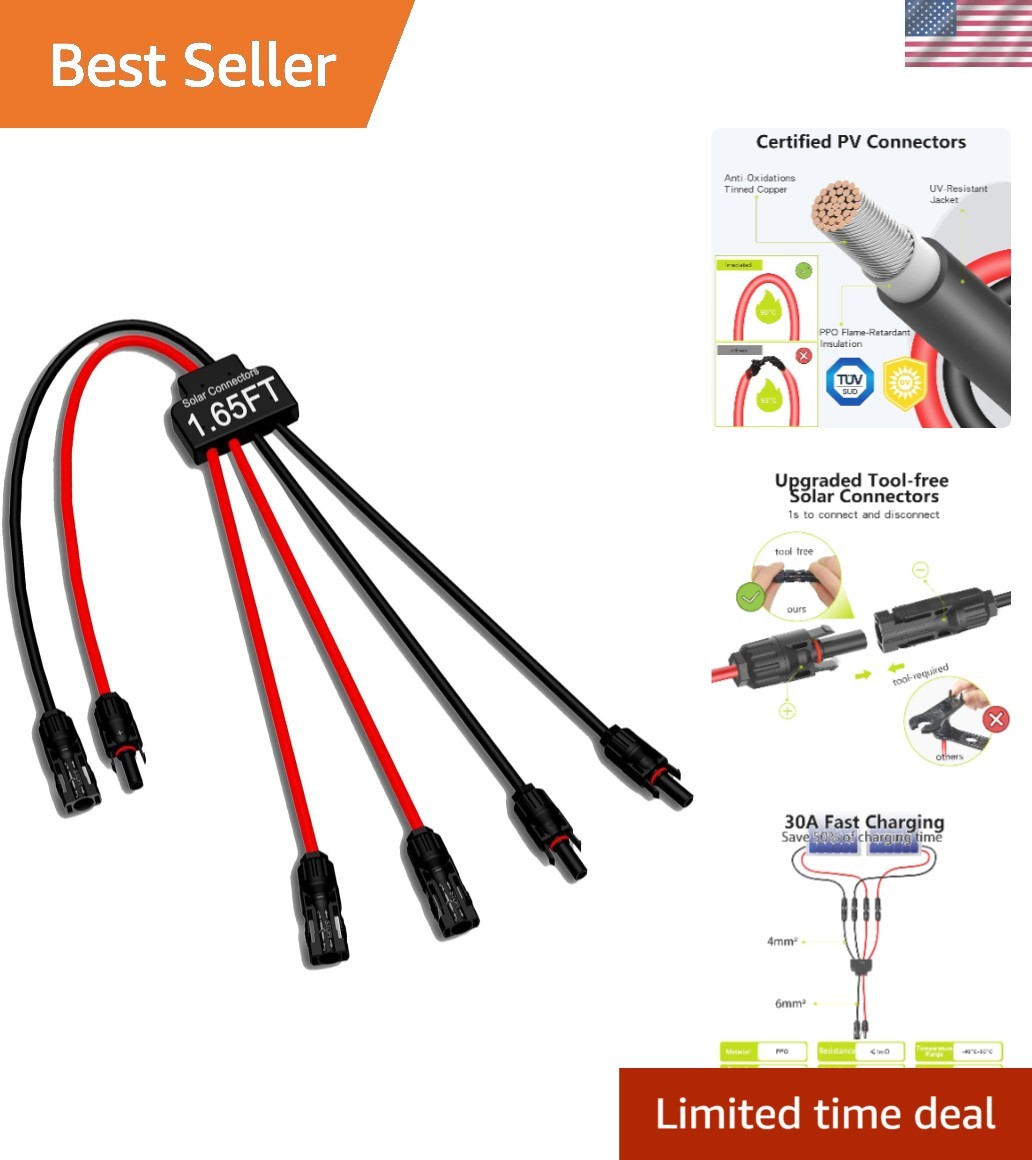 Versatile Solar Panel Cable with Protection, Ideal for Outdoor Connections