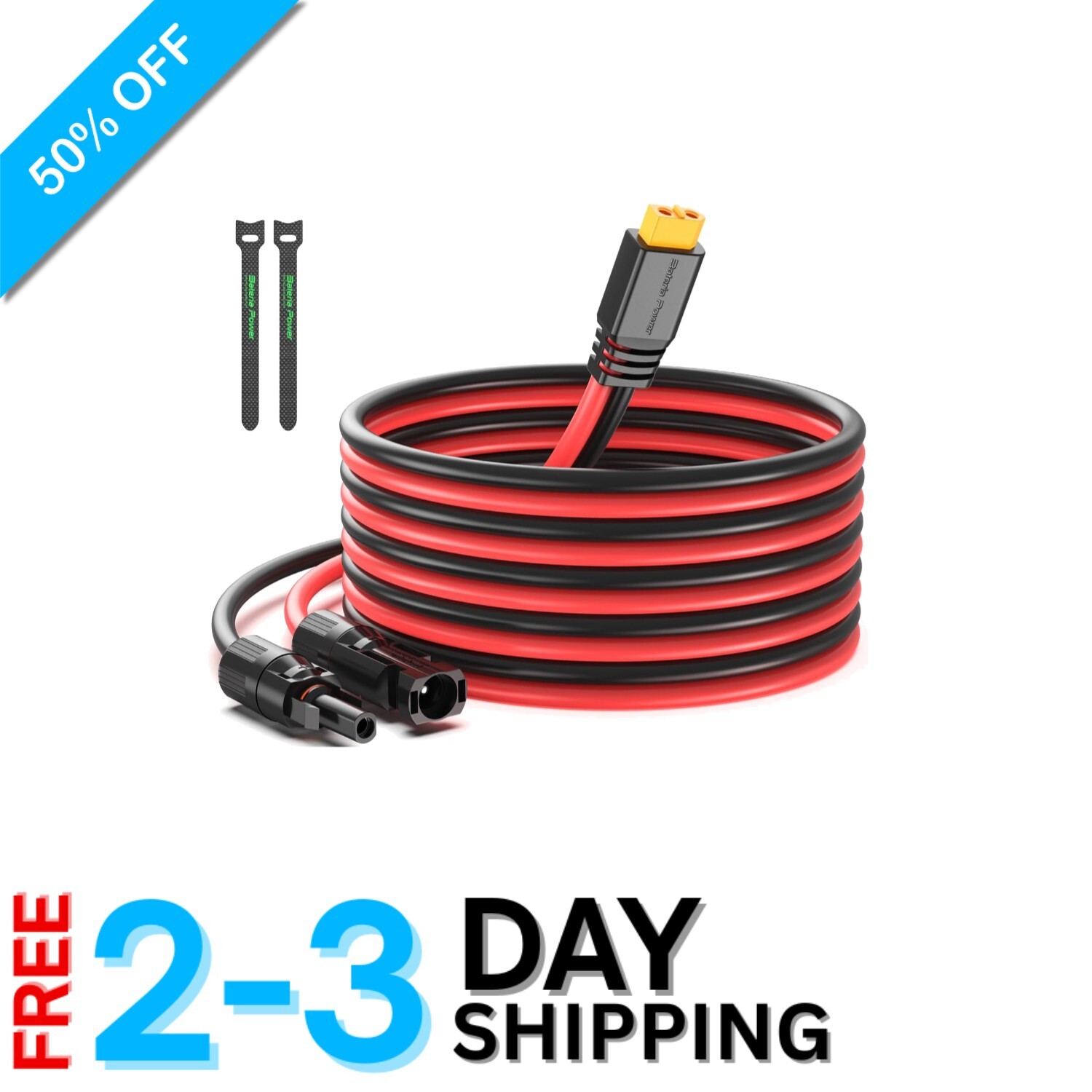 High-Efficiency 10FT Solar to XT60 Charge Extension Cable – 30A Durable Conne…