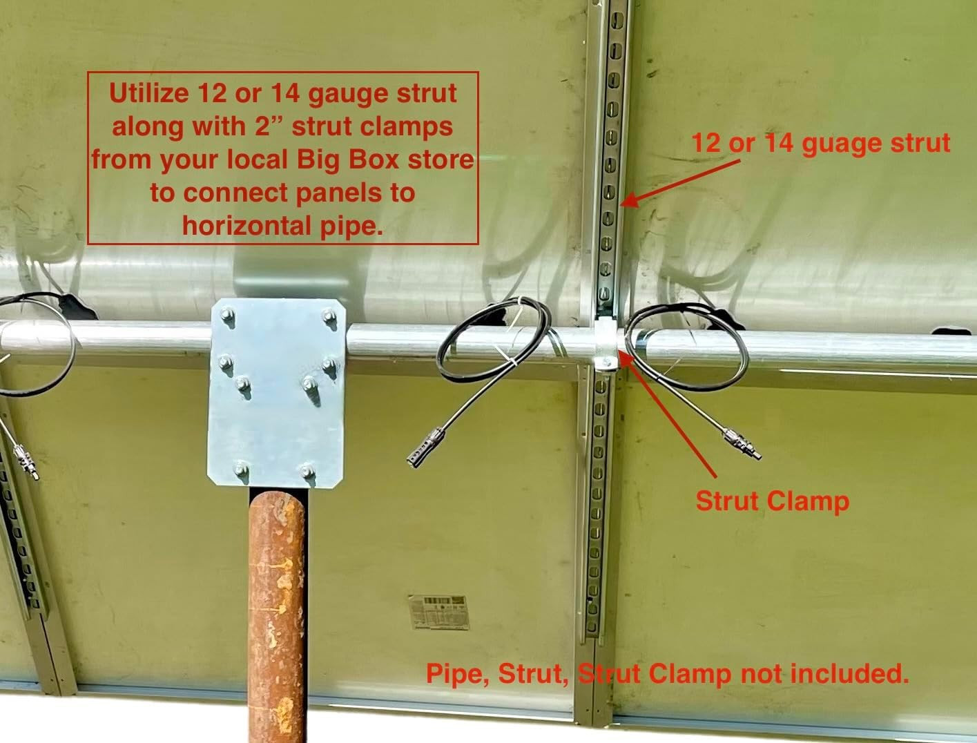 Solar Panel Array Top of Pole Ground Mount Bracket 2″ – 2.5″ – 3″ Pipe Universal