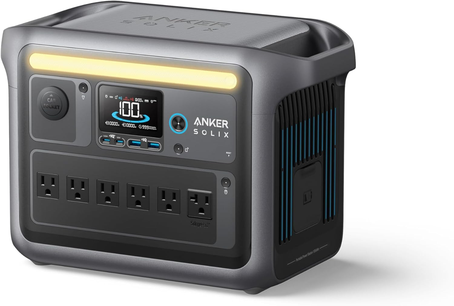 SOLIX C1000 Portable Power Station, 1800W (Peak 2400W) Solar Generator, Full Cha
