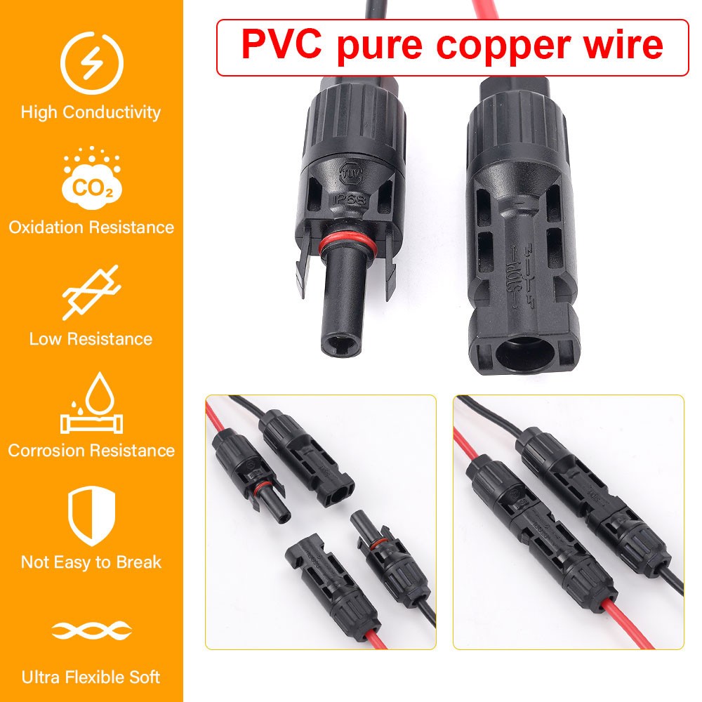10ft Solar Panel Extension Cable Solar Connector to XT60 Adapter Charging Cable