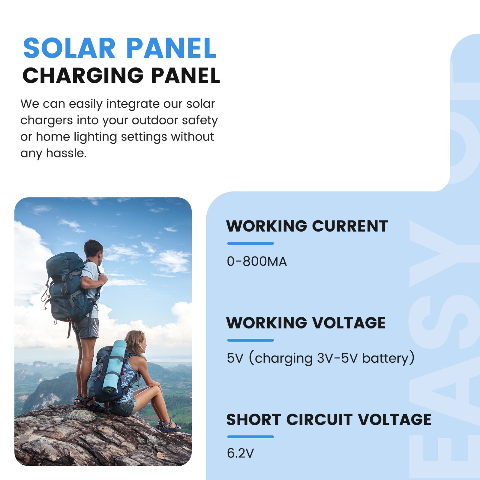 10W Solar Panel for Home Security Camera Solar Cells Powered with9445
