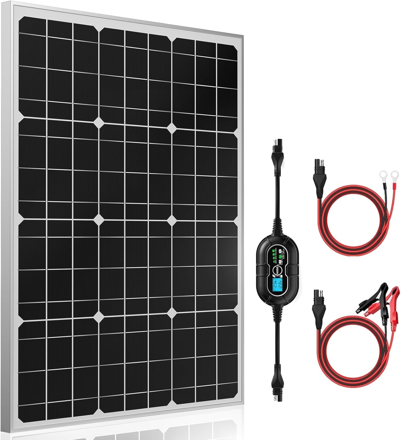 50W Solar Panel Kit with 10A Controller for RV, Boat, and Off-Grid Use