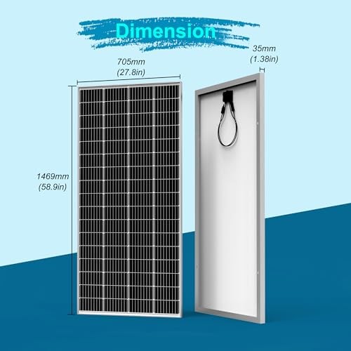 ACOPOWER SOLAR PANEL 200W 24 VOLT MONOCRYSTALLINE HIGH EFFICIENCY – SILVER/WHITE