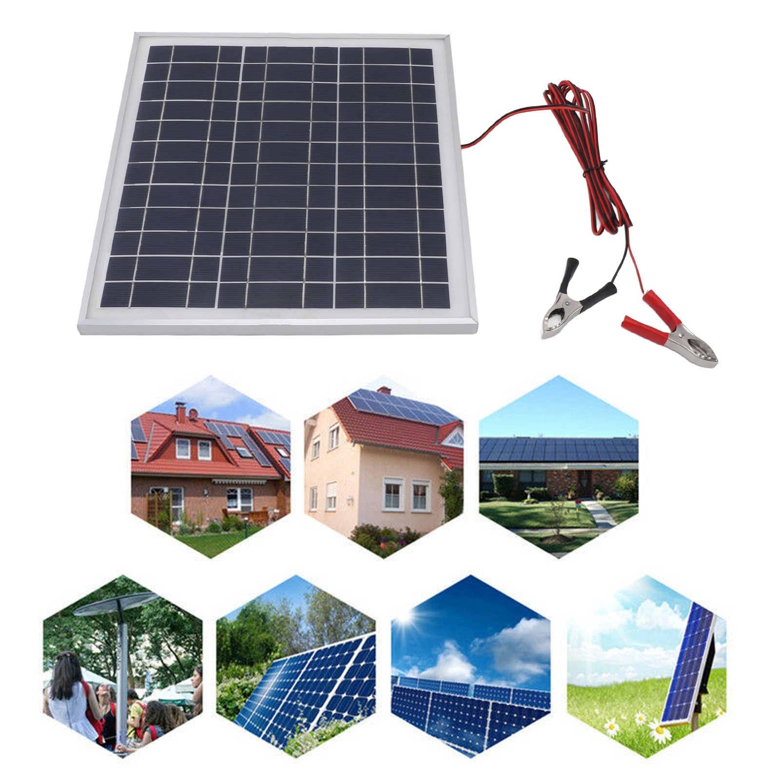 50W Portable Solar Panel Aluminum Frame Monocrystalline Silicon Solar Panel With