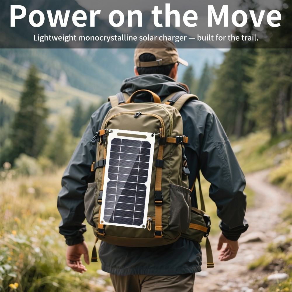 10/20W Portable USB Solar Panel Charger Power Bank for Outdoor Camp Hiking Phone