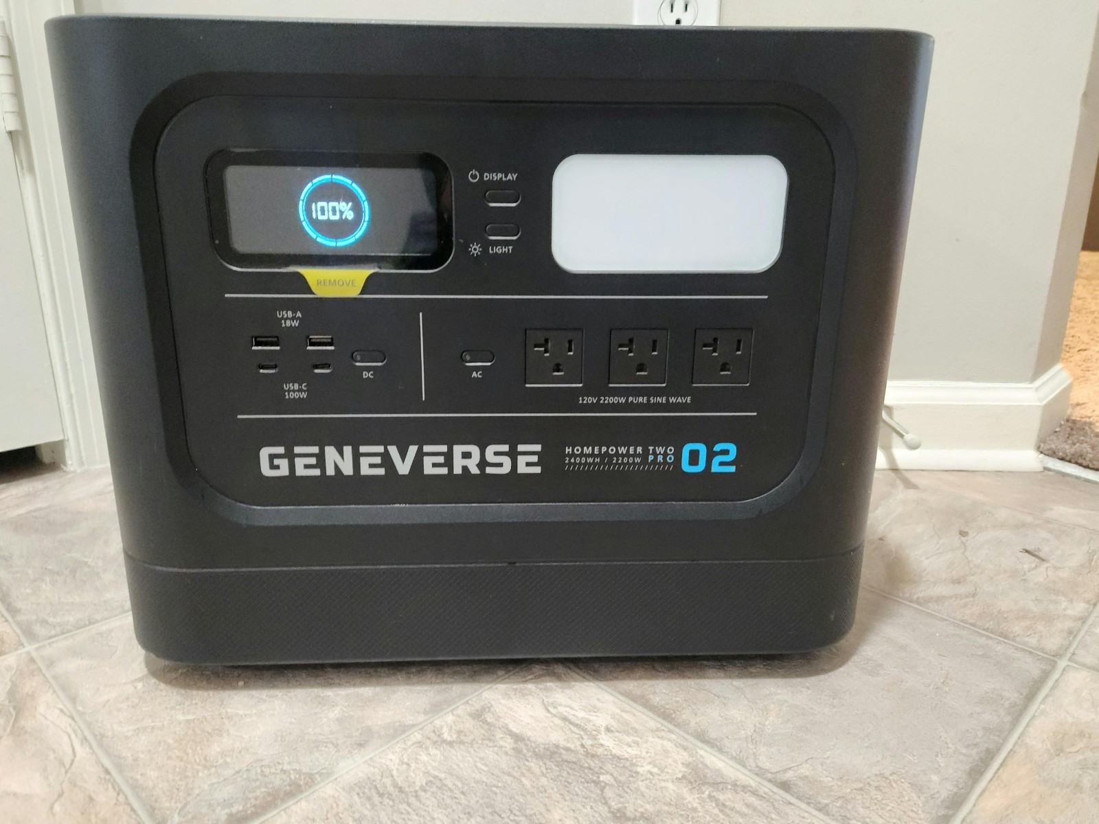 Geneverse 2419Wh LiFePO4 Portable Power Station TWO PRO USED Working Condition!!
