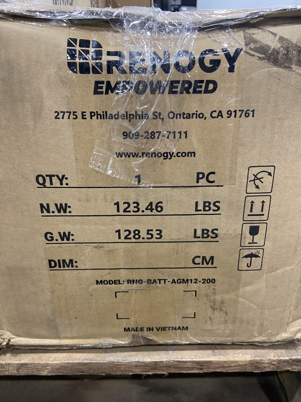 Renogy 12 V 200ah Deep Cycle Lead Acid AGM Battery RNG-BATT-AGM12-200-US