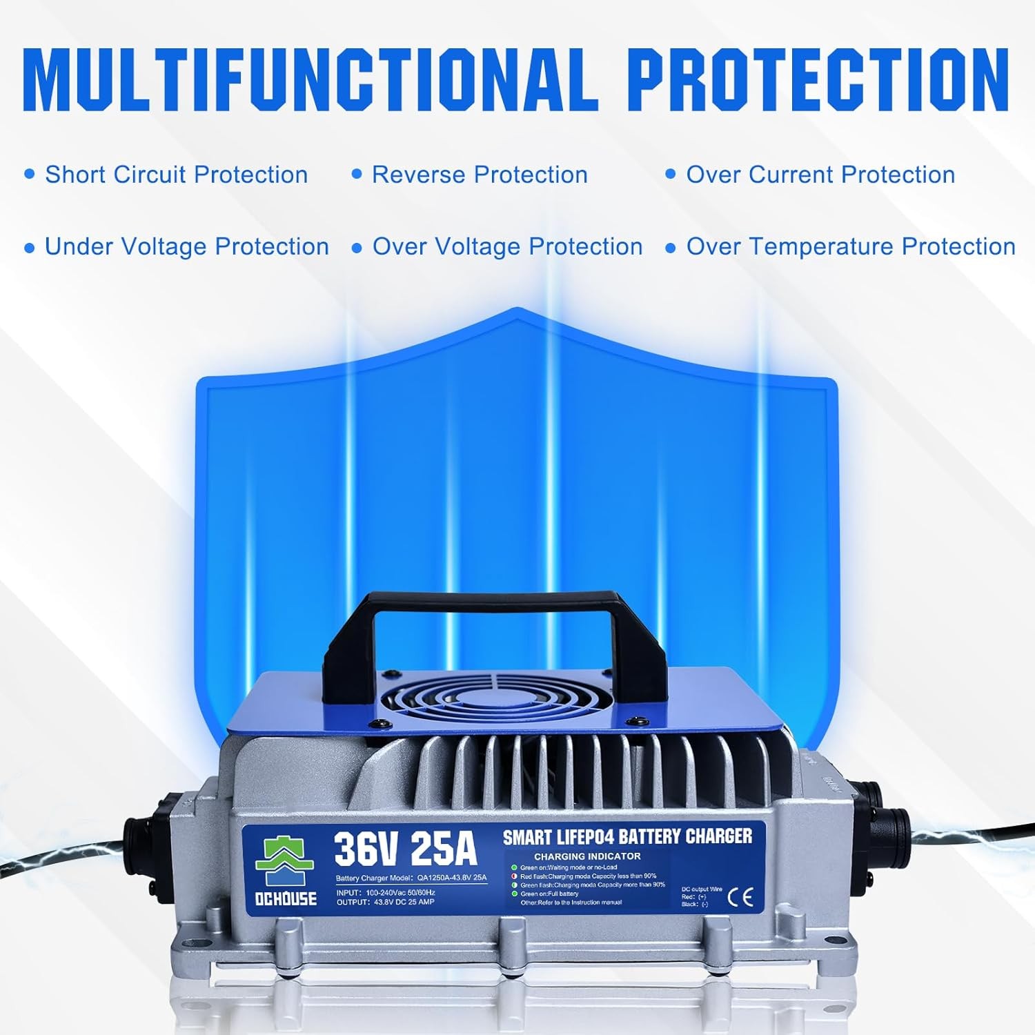 36V 100Ah Lithium Golf Cart Battery with 25A Charger Golf Cart Trolling Motor RV