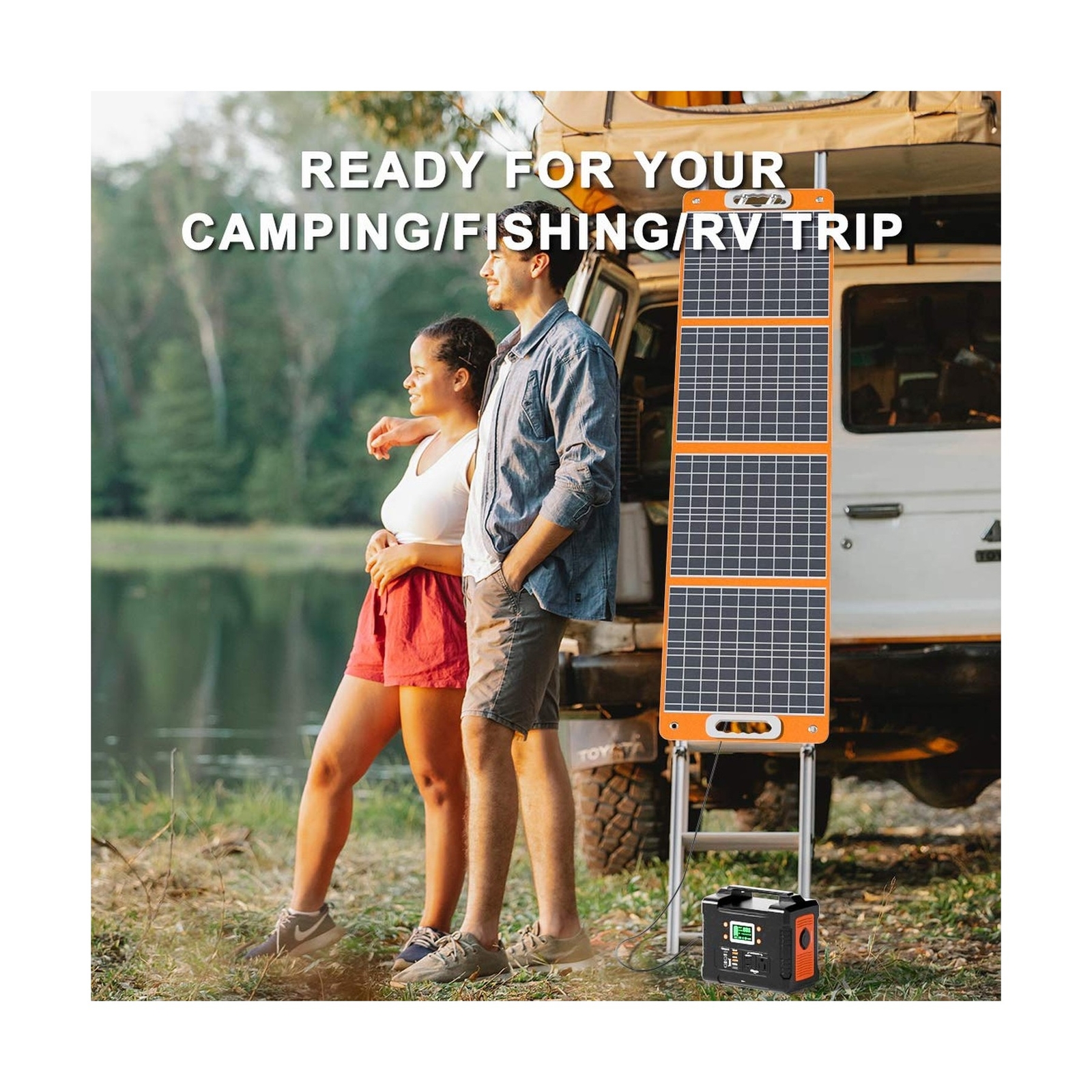 Foldable Solar Panel, FF FLASHFISH 18V/100W Portable Solar Charger Charge for…