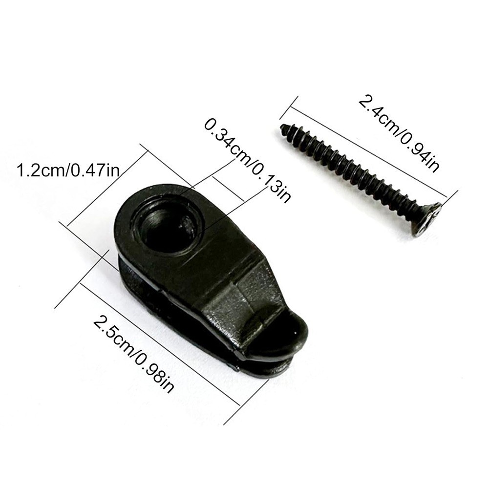 50 Black Outdoor Fairy Lights Clips with Screws for Hanging String Lights