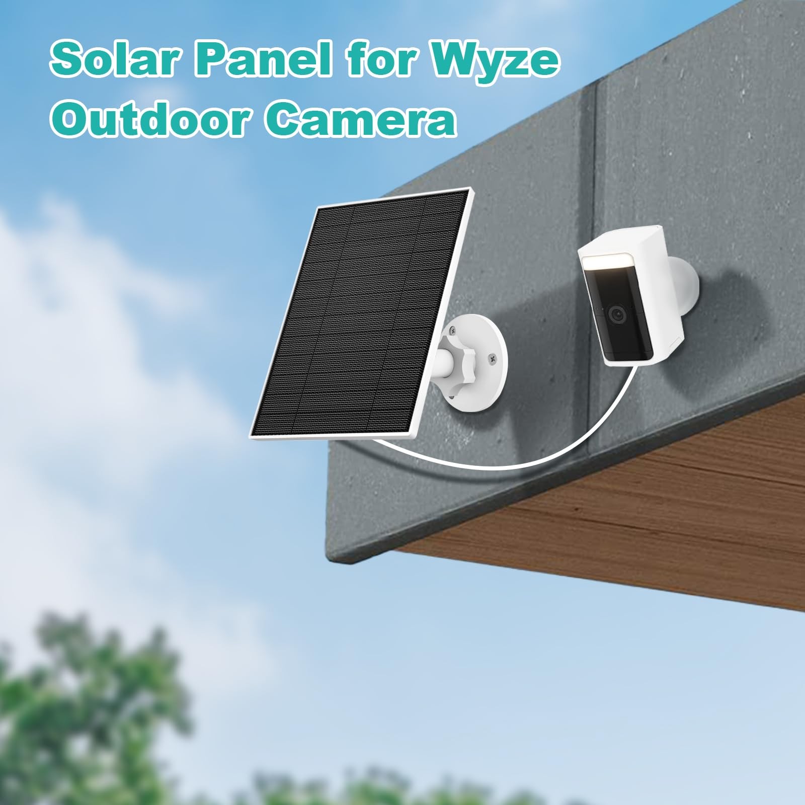 EverExceed 5W Solar Panel Compatible with Wyze Battery Cam Pro, Cam Outdoor V…