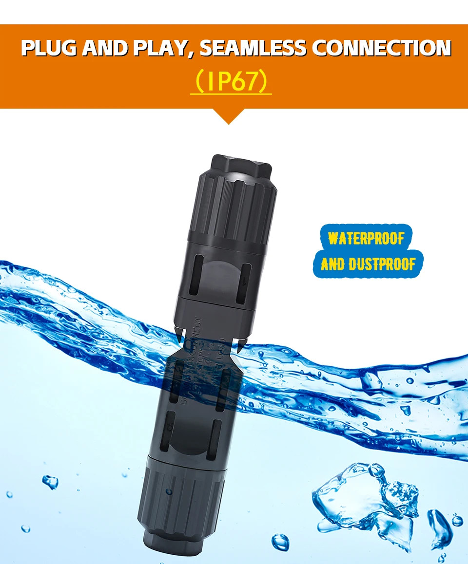 100Pcs PV DC Connector Kit 1000V/1500V 30A-60A IP67 IP68 for 2.5-6mm² Cable