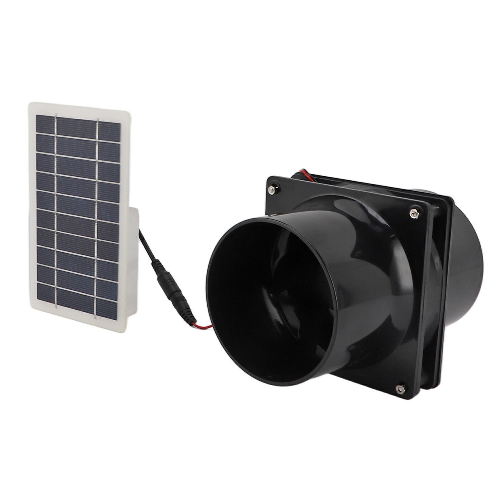 10W 12V Solar Powered Exhaust Fan for Round Pipe ABS Solar Panel Ventilation Fan