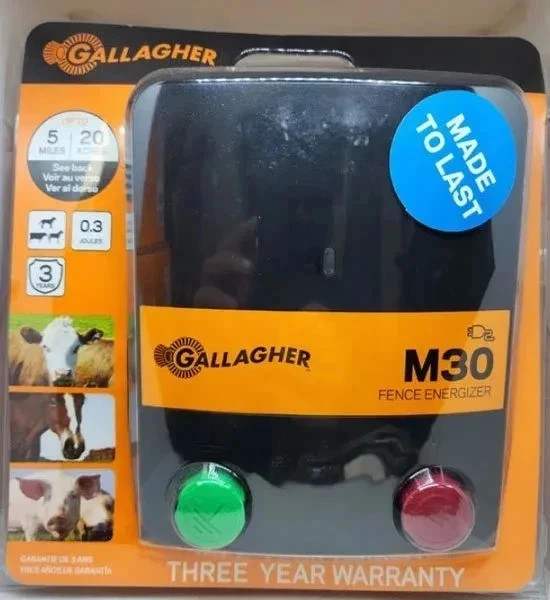 ✅ Gallagher M30 – 120 VAC Energizer – Projects less than 5000’ at 0.30 Joules ✅
