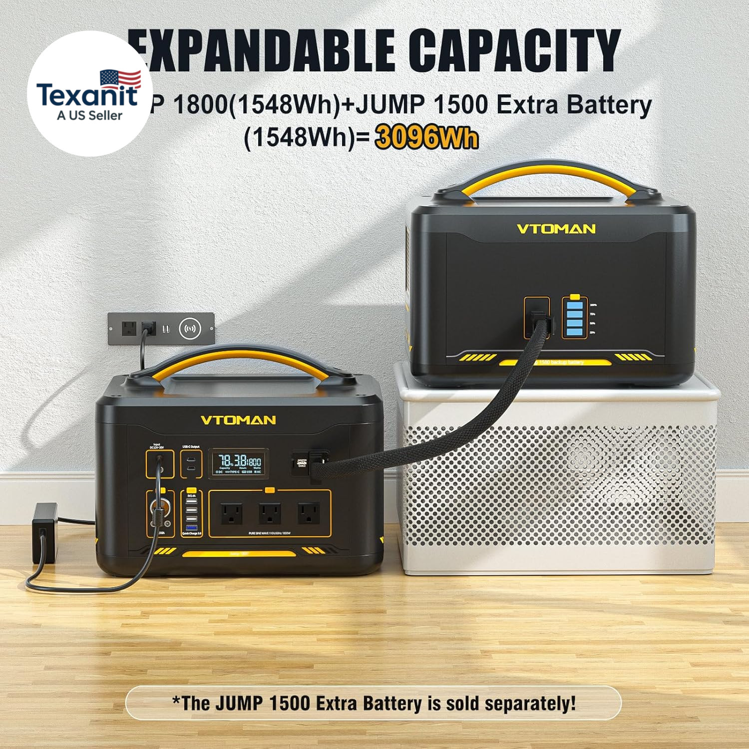 Jump 1800 Portable Power Station with Jump Start, 1548Wh Lifepo4 Solar Generator