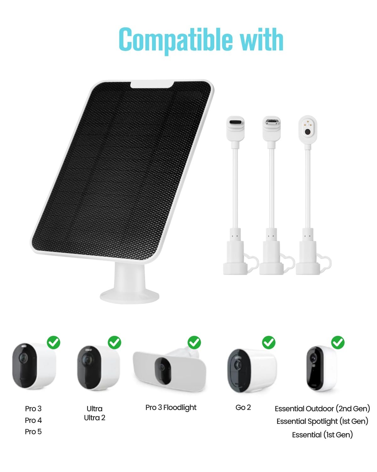 Solar Panel Charger Compatible with Essential Series, Pro 6/6 XL/5S/4/3, Go 2…