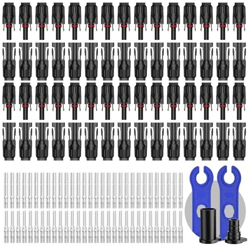 30 Pairs Waterproof Solar Connectors 10AWG 12AWG 14AWG Male/Female IP68 1000V 30