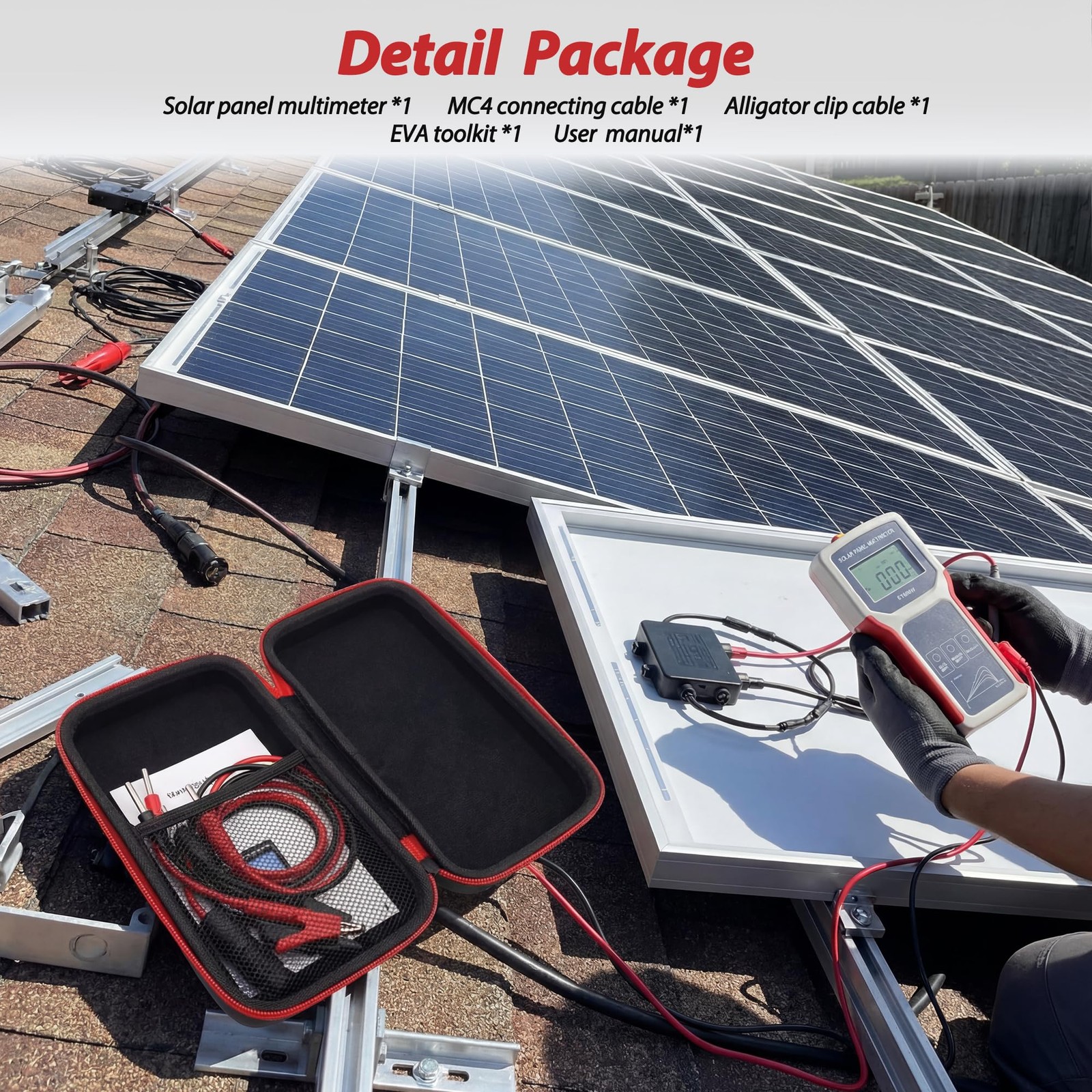 Solar Panel Tester/EY800W Solar Panel Meter/PV Testing Instrument Ultra Open …