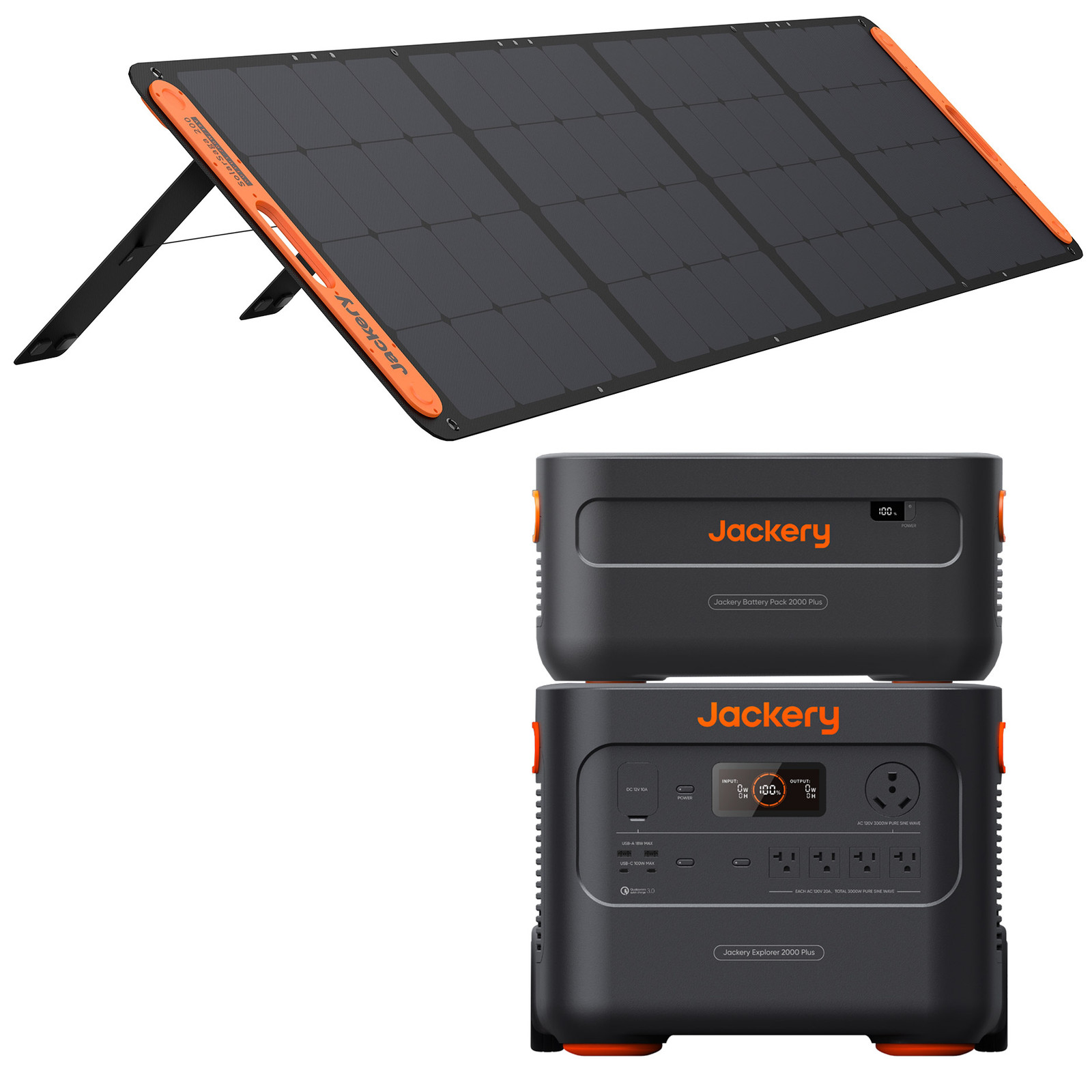 JACKERY POWER STATION EXPLORER 2000 PLUS & EXTRA BATTERY PORTABLE 1 SOLAR PANEL