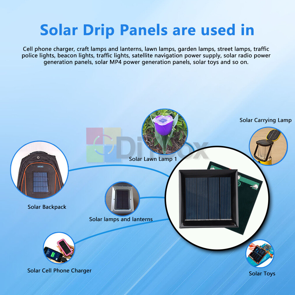 5Pcs 1.5/2/3/5V Solar Panel Polysilicon Module DIY Solar Panel w/Wire 60-150mA