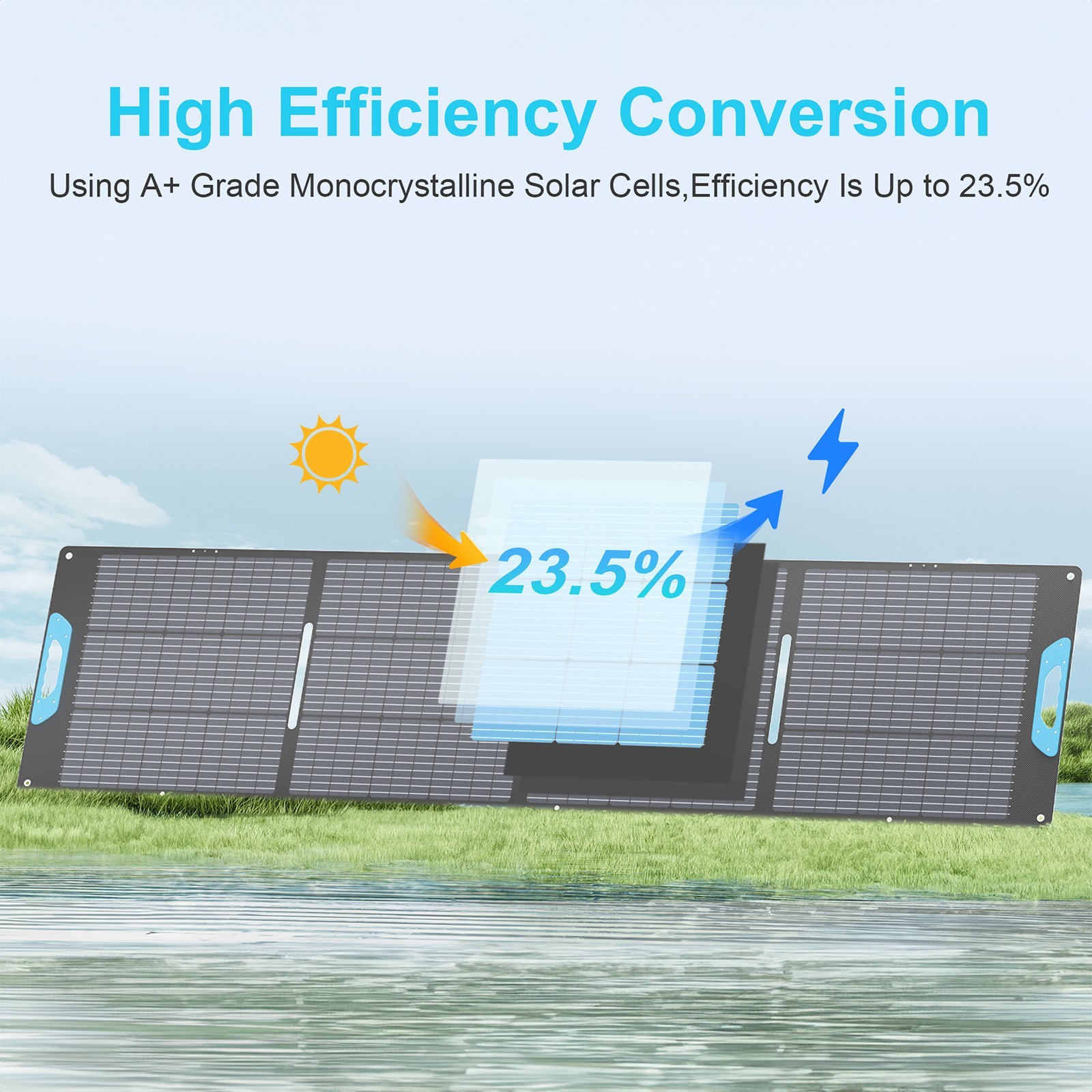 E-POWO 220W USB Portable Solar Panel Charger ETFE for Camping RV Power Station
