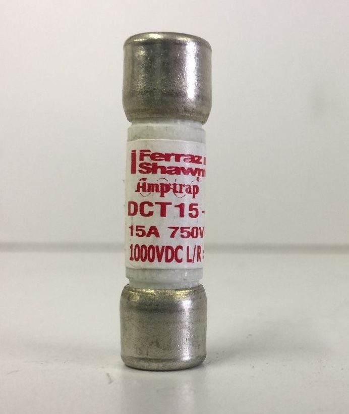 (1) QTY MERSEN DCT15-2 15 amp Solar Fuse Photovoltaic 15Amp 1000VDC (10×38)mm