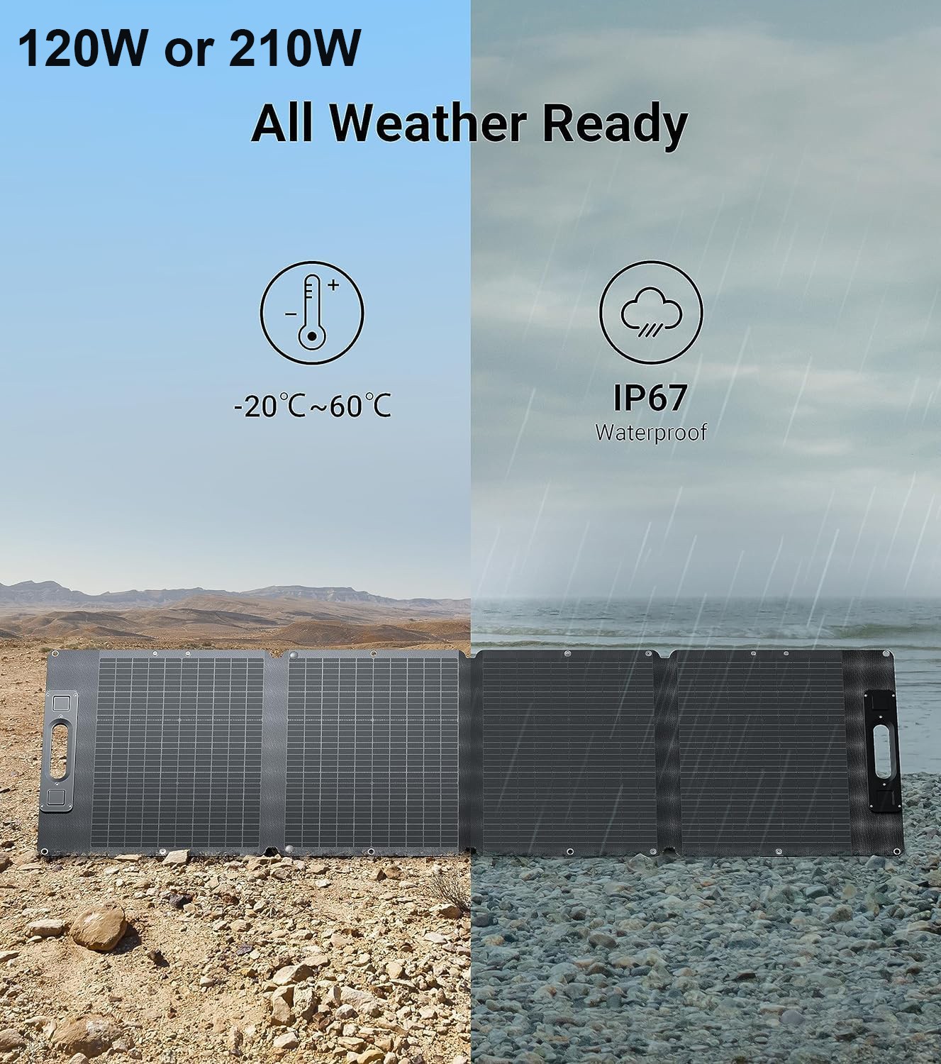 3000W 3072Wh Portable Power Station Camping Solar Generator w/ 210W Solar Panel