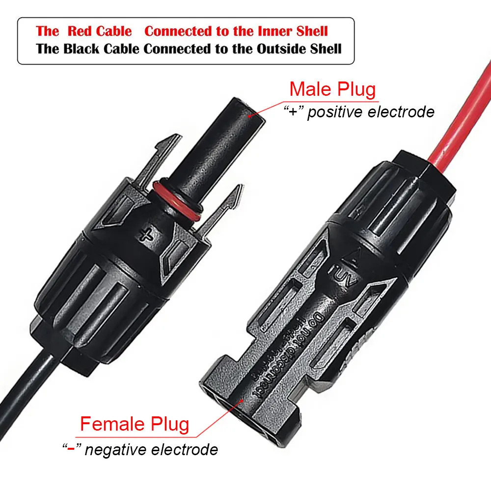 12 AWG XT60 Female to Solar Connector Solar Panel Extension Charging Cable USA