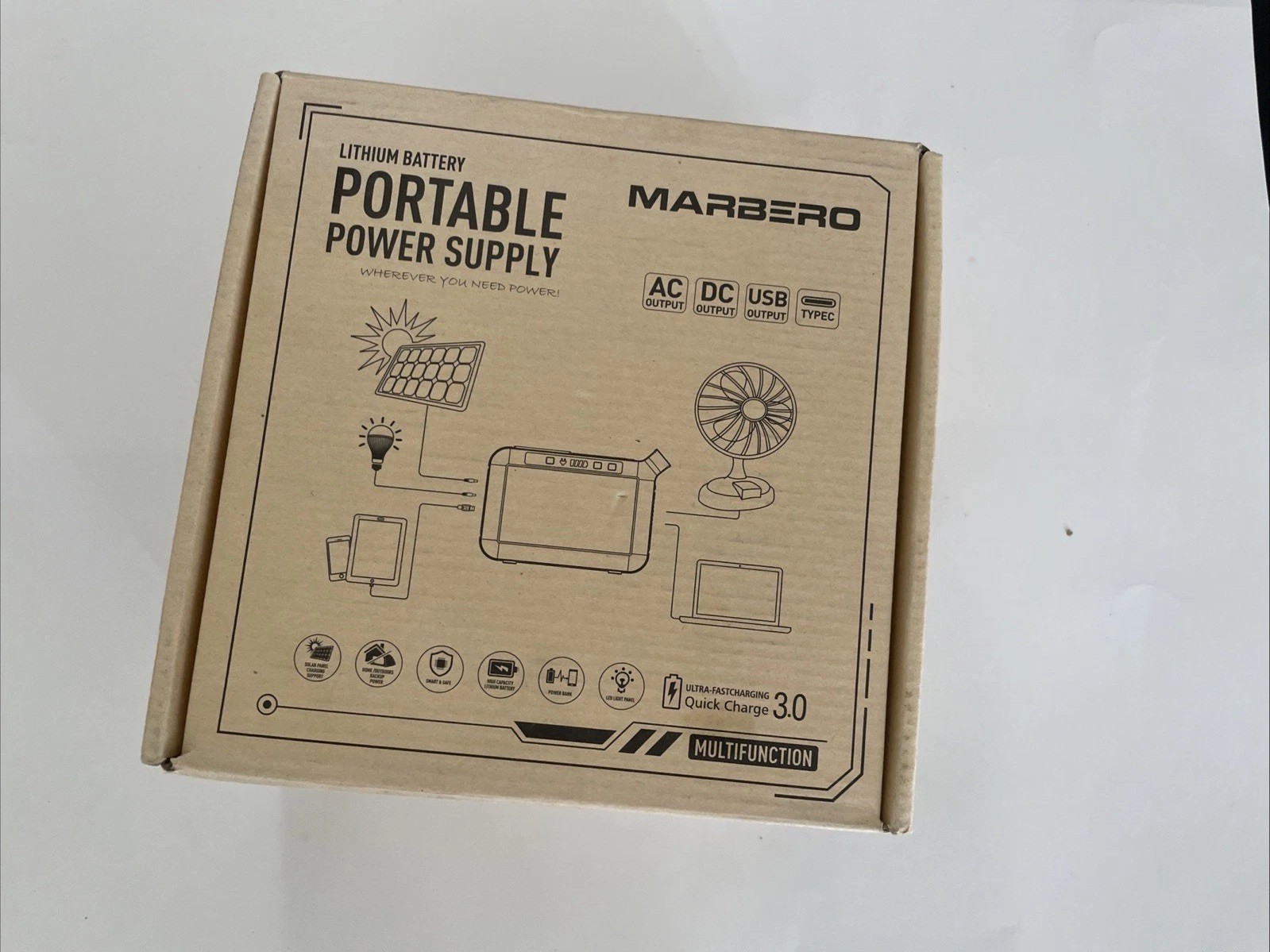 MARBERO Camping Solar Generator 120W Peak Portable Power Station 88Wh Generator
