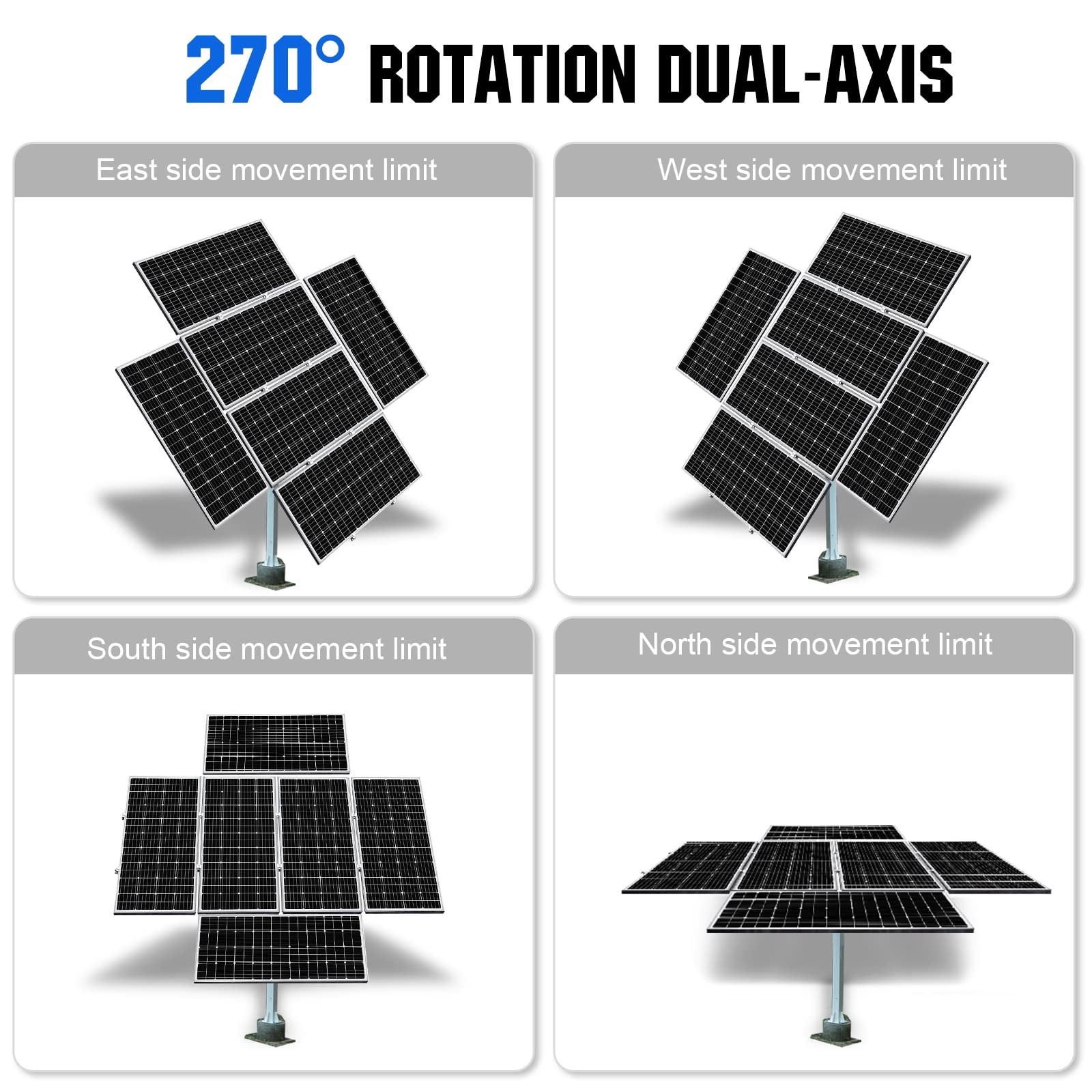 ECOWORTHY Solar Panel Dual Axis Tracking System Increase 40% Power with Track…