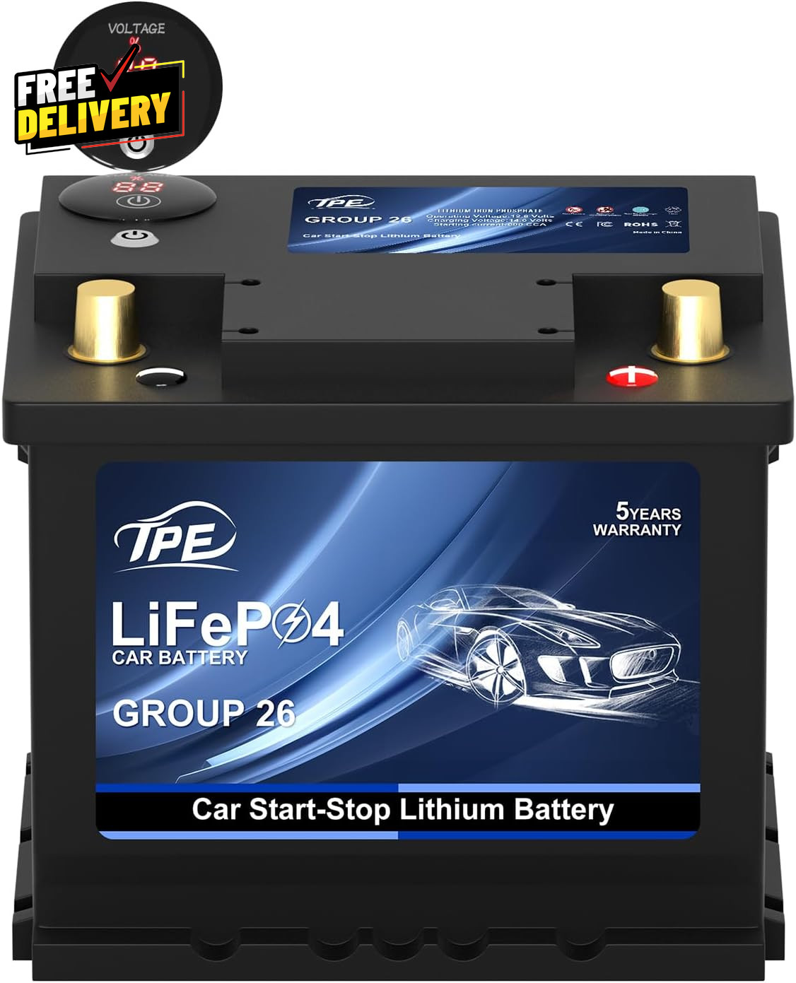 Car Start Stop System BCI Group26 Lifepo4 Lithium-Ion Battery 12.8V 800A Light..