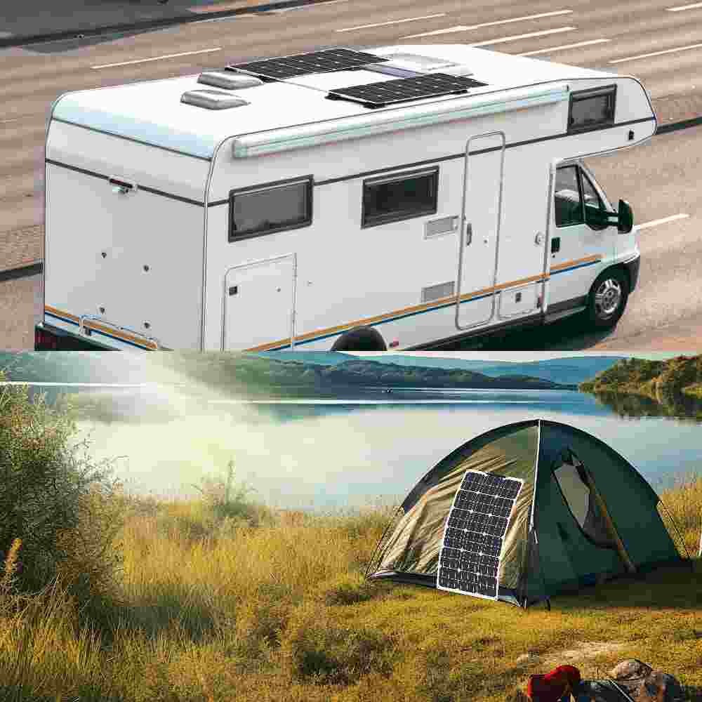 200W Watt Flexible 12V Mono Solar Panel Home RV Rooftop Camping Off-Grid Power