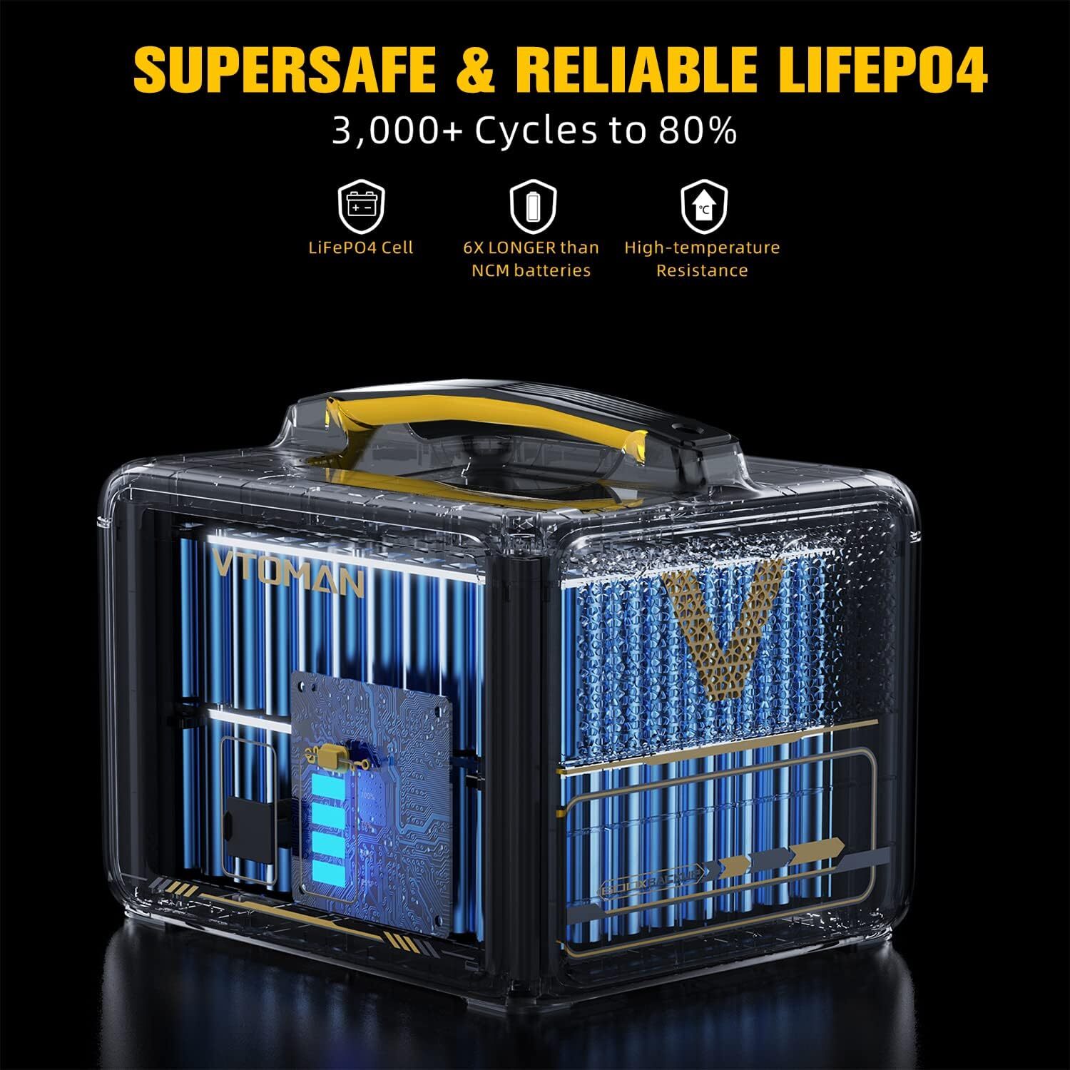 VTOMAN Jump 600X Extra Battery 640Wh for Jump 600X Portable Power Station