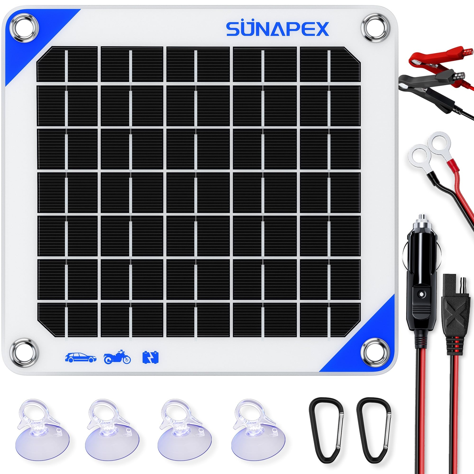 Solar Battery Charger Maintainer 5W 12V Portable Waterproof Solar Panel Trick…
