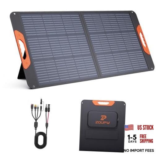 100W Portable Solar Panel with 5-in-1 Cable,23.5% Efficiency Mono 100W-1PCS