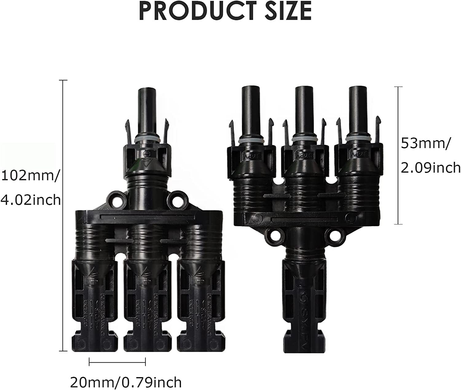 3 to 1 Solar Panel Connectors T Branch Connectors Cable Adapter MFFF + MMMF
