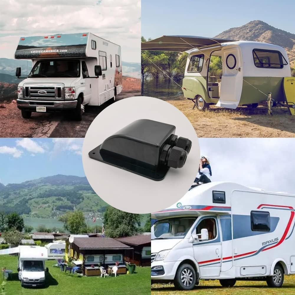 Waterproof Solar Cable Entry Gland Double for RV Boat Camper 6-12mm² Pack of 2