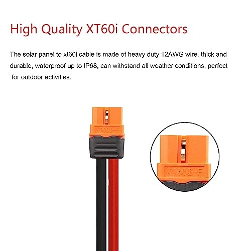 16.4FT/5M 12AWG Solar Panel Connector to XT60i Female Solar Panel 16.4ft/5m